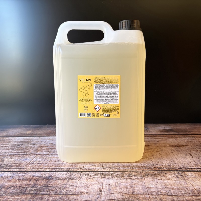 Gel douche bio en 5 litres - Parfums Miel